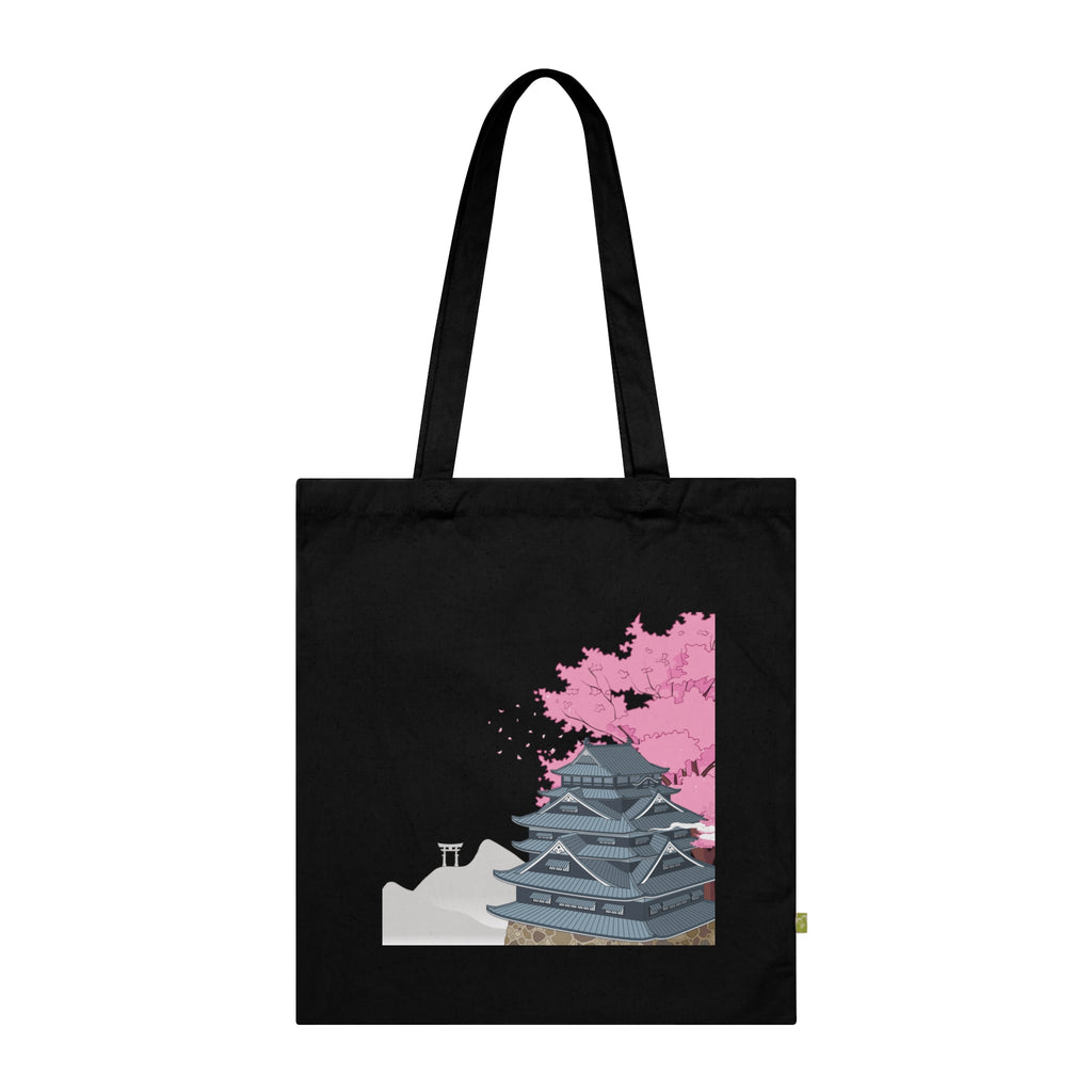 Chic Organic Cotton Tote Bag with Cherry Blossom Design, Eco-Friendly Reusable Bag for Shopping, Beach, Gifts, Travel, Sustainable Lifestyle